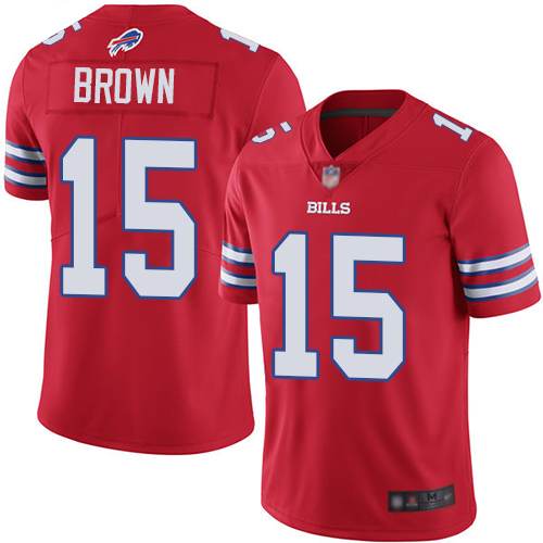 Men's Buffalo Bills #15 John Brown Red Vapor Untouchable Limited Stitched NFL Jersey